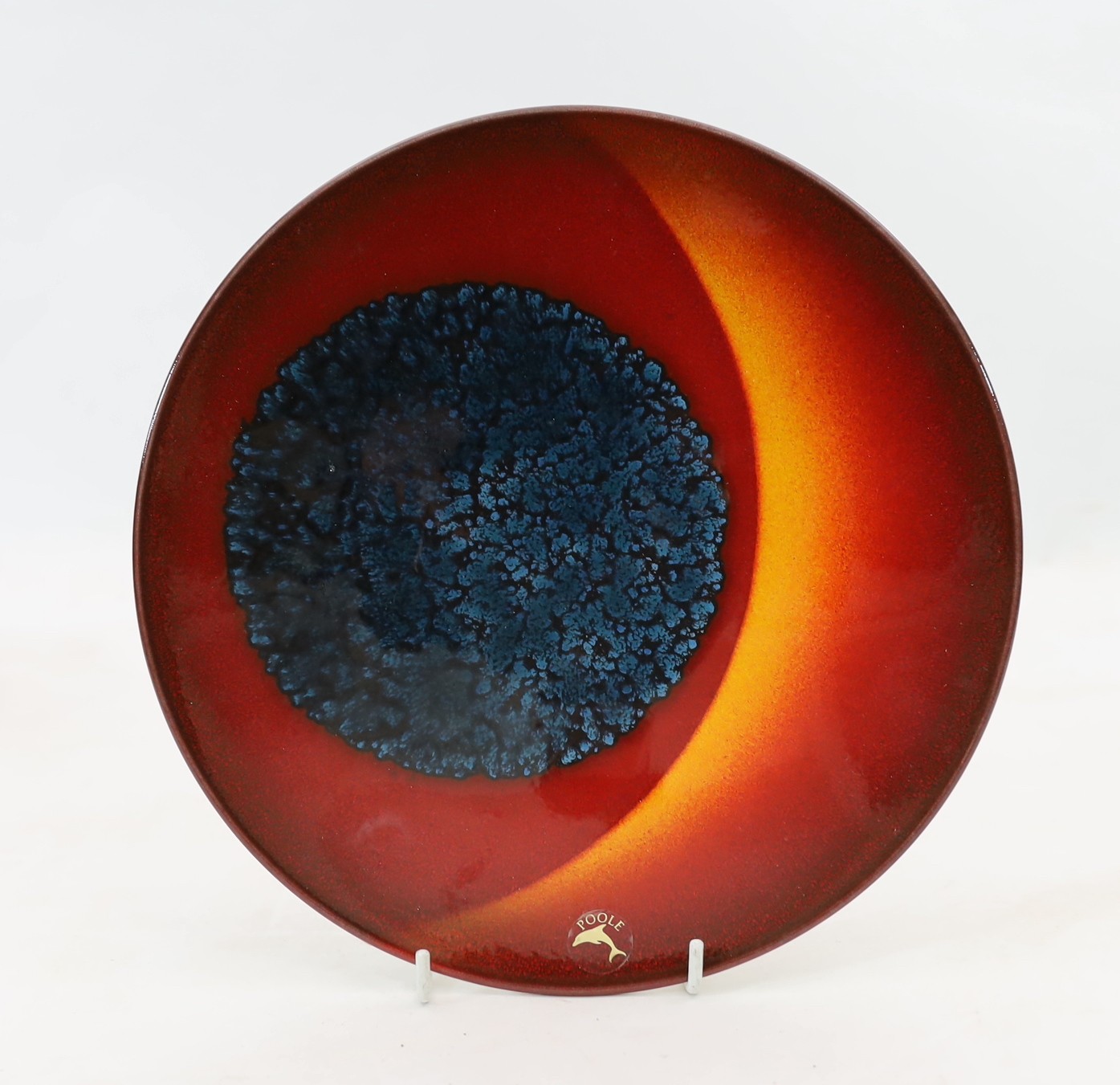 Alan Clarke for Poole Pottery. A set of nine ‘Alignment of the Planets’ chargers and one duplicate, c.2000, 26cm diameter